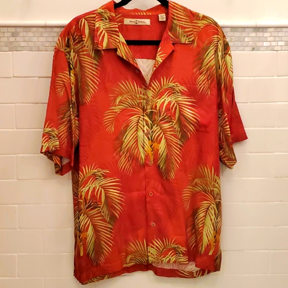 Tommy Bahama 100% Silk shirt men's Large